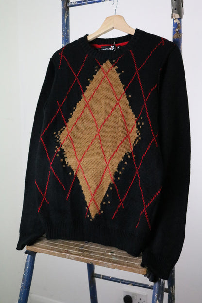 Guru Y2K Argyle Sweater Medium