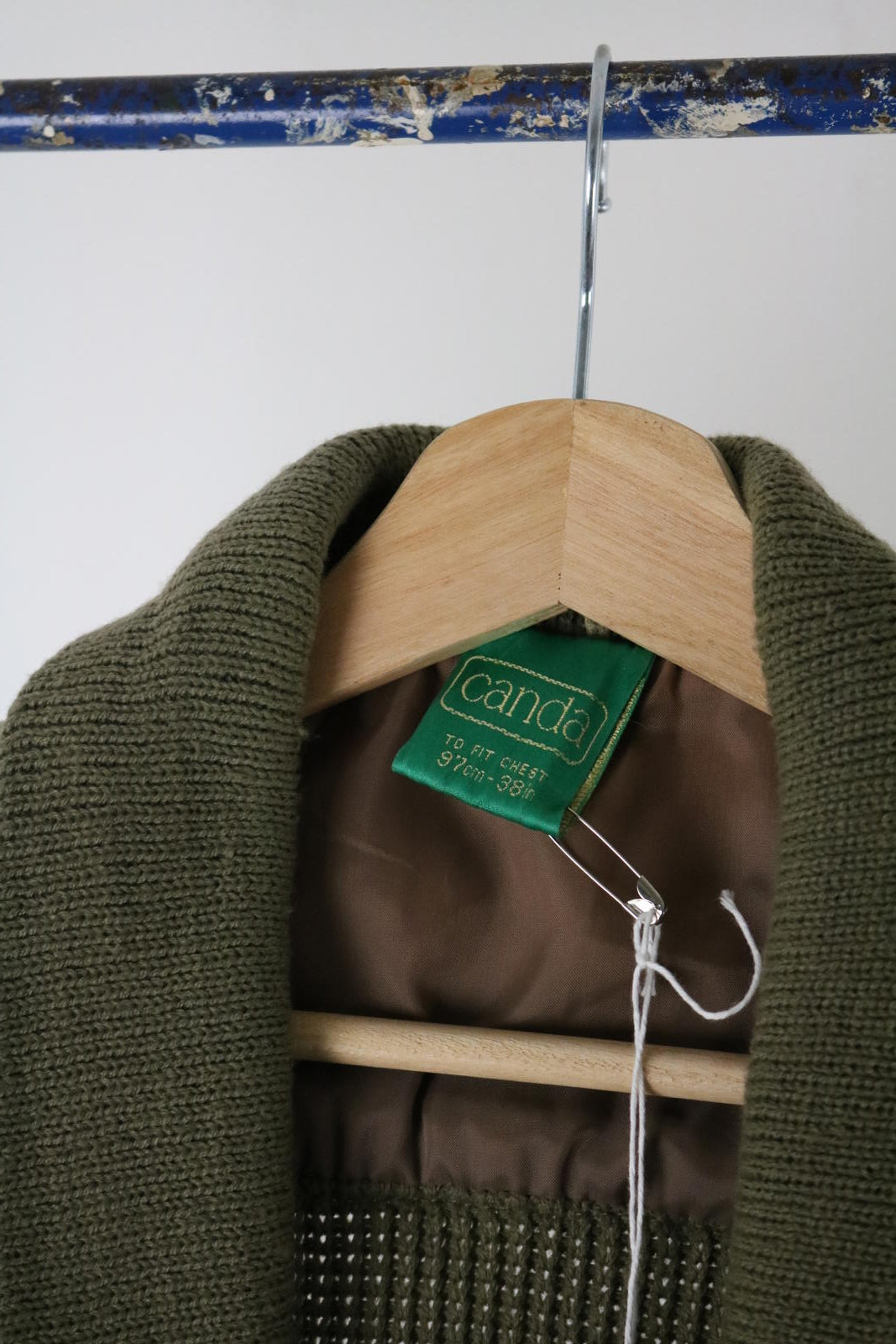 Vintage 70S Canda Double Breasted Suede Panel Cardigan M