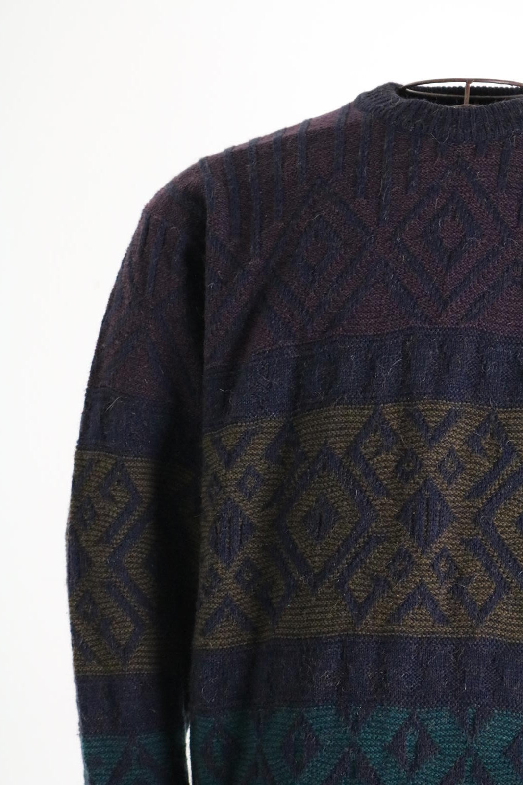 St Michael M&S Vintage Alpaca Blend Wool Fairisle Jumper Large Mens