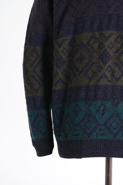 St Michael M&S Vintage Alpaca Blend Wool Fairisle Jumper Large Mens