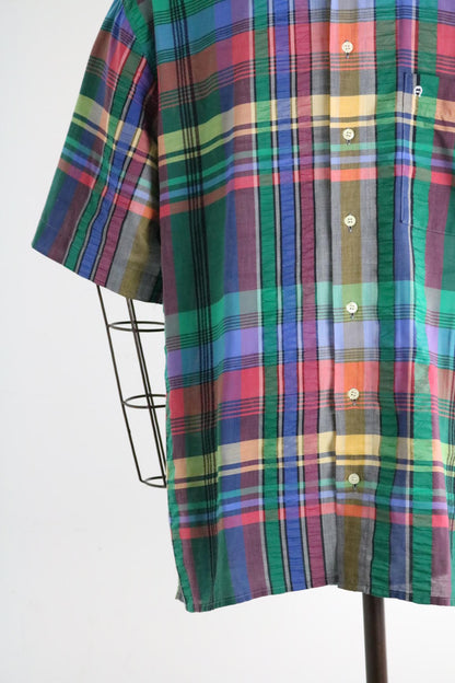 Etienne Eigner Madras Check Plaid Shirt XL 90s Vintage
