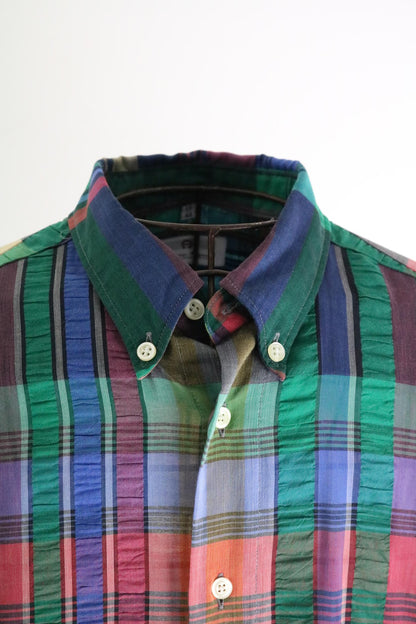 Etienne Eigner Madras Check Plaid Shirt XL 90s Vintage