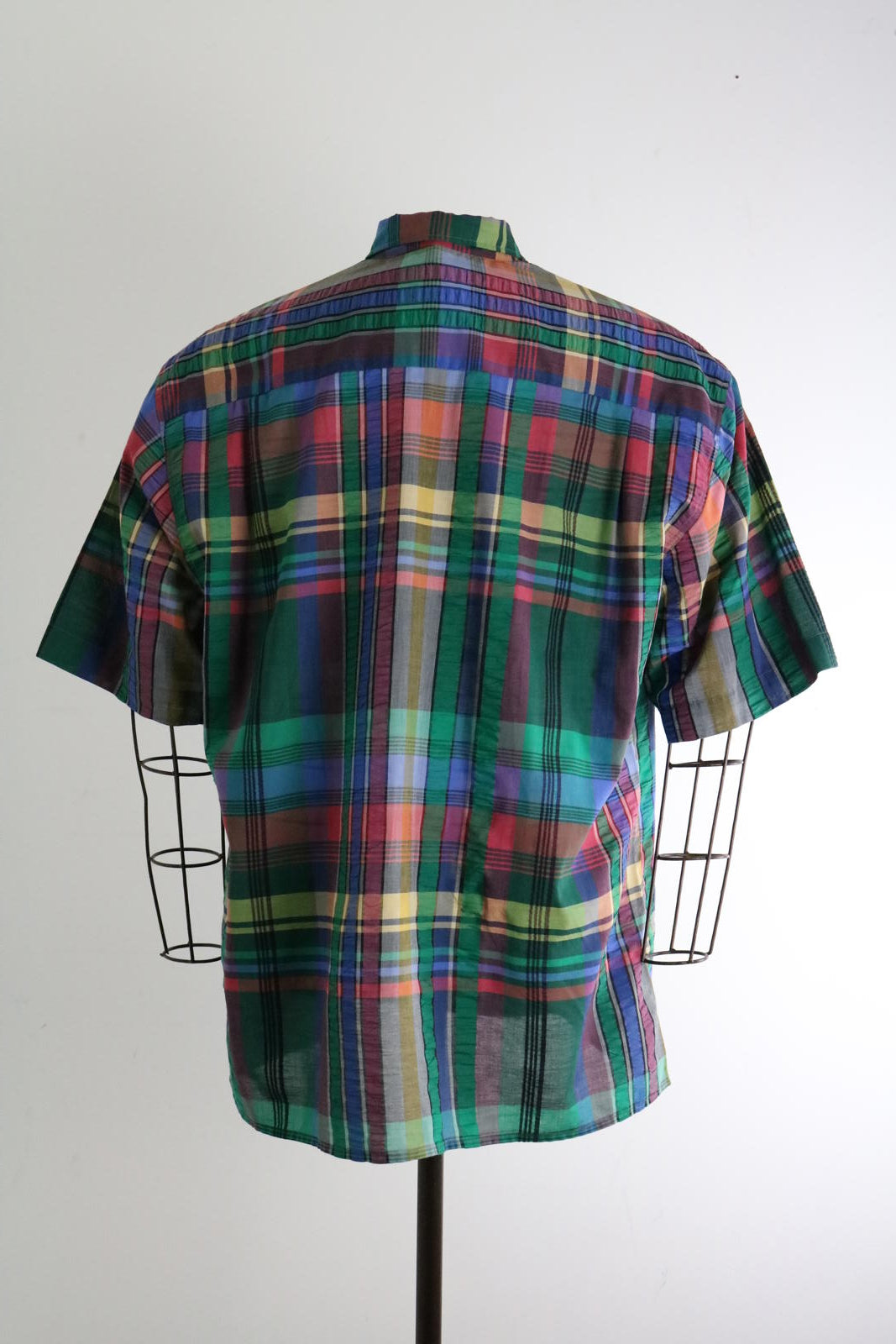 Etienne Eigner Madras Check Plaid Shirt XL 90s Vintage