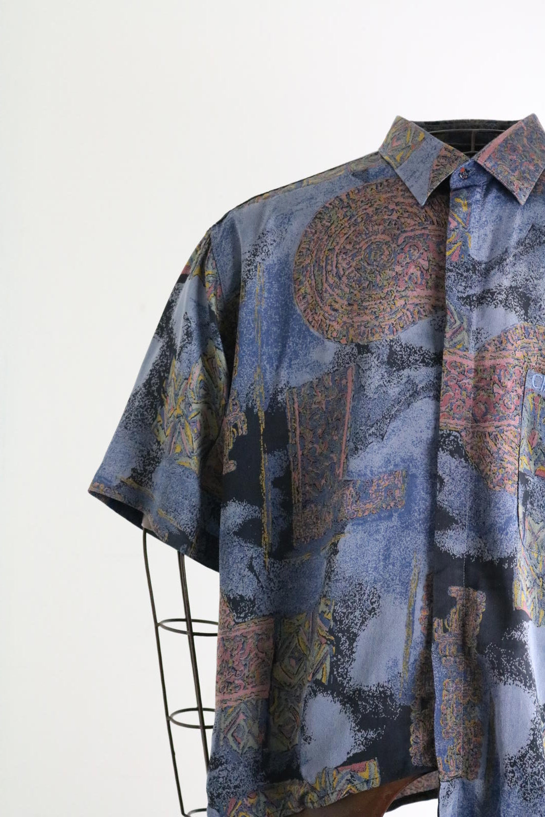 Christian Dior 90s Silk Shirt Asymmetrical XXL Patterned