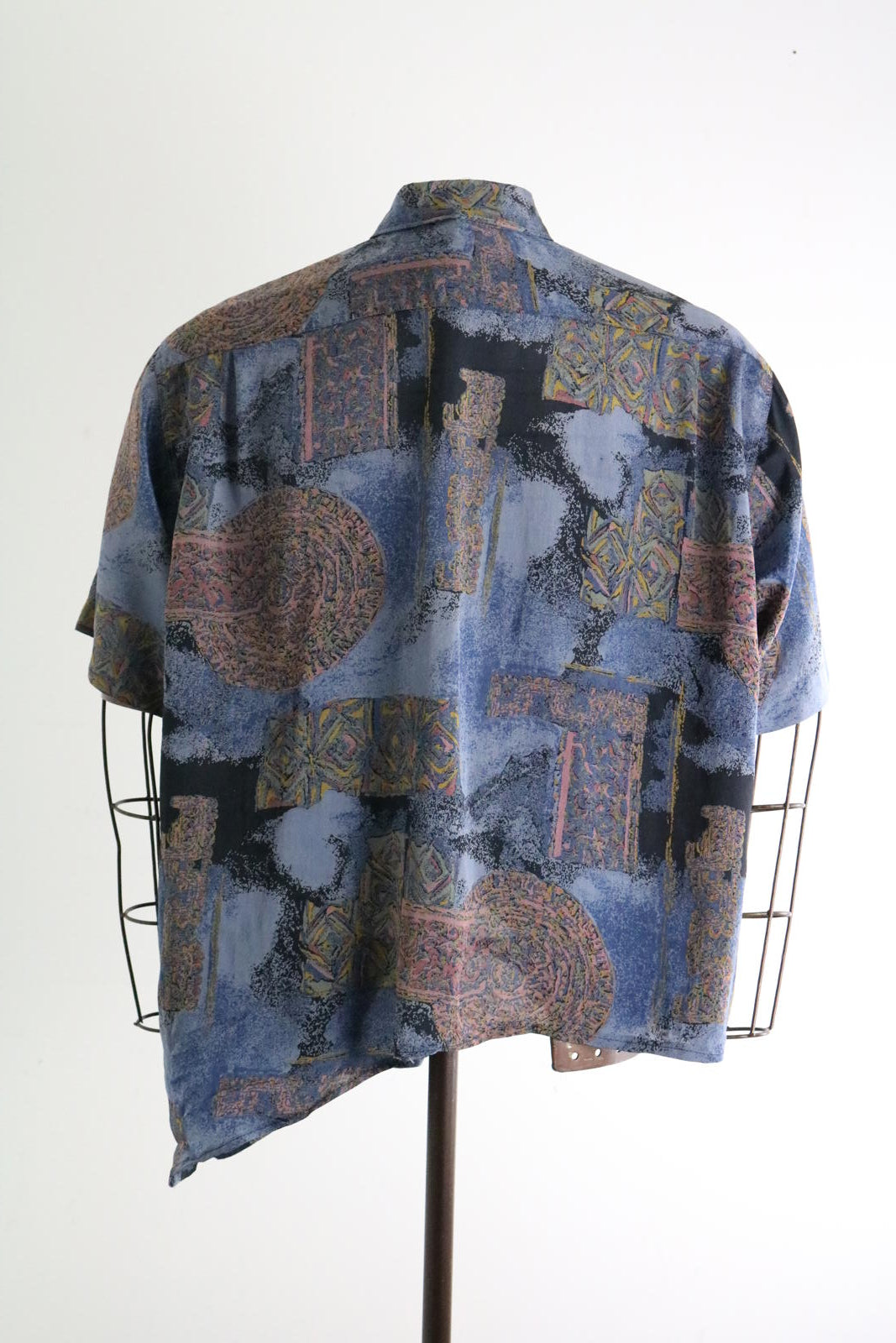 Christian Dior 90s Silk Shirt Asymmetrical XXL Patterned