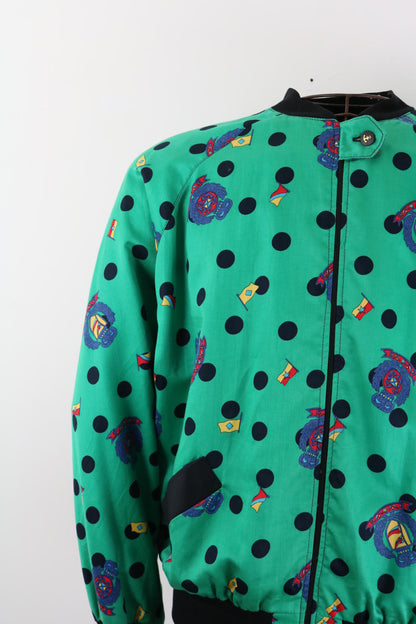 Christel Linnemann Polkadot Baroque 80s Bomber Jacket XL Ladies