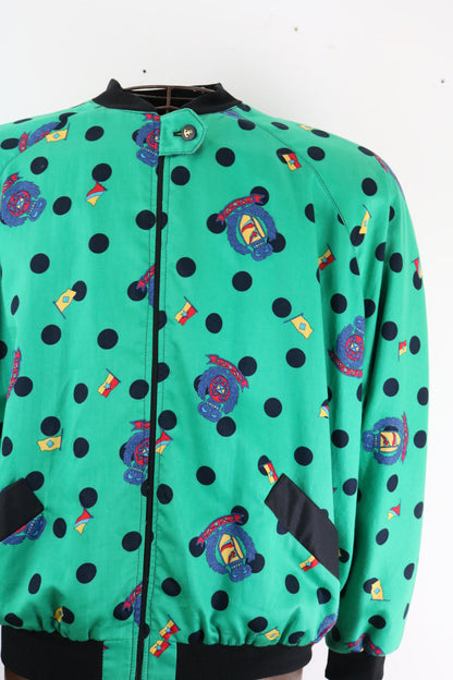 Christel Linnemann Polkadot Baroque 80s Bomber Jacket XL Ladies