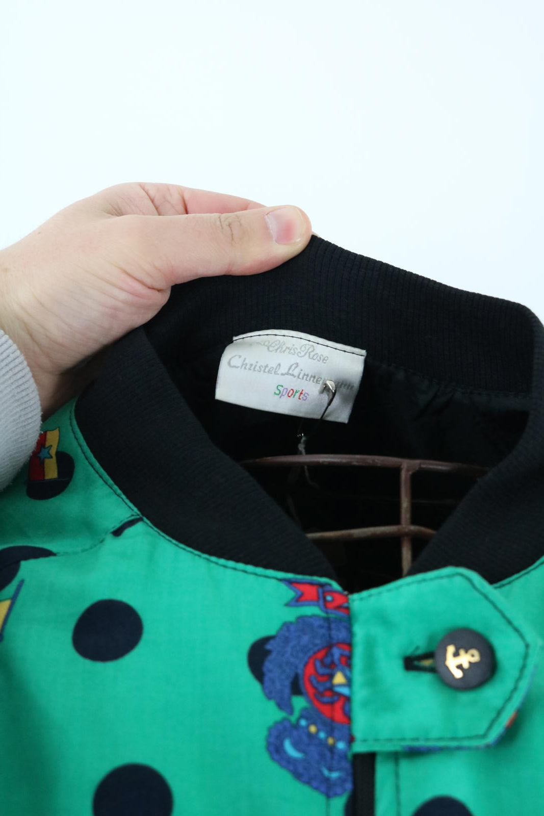 Christel Linnemann Polkadot Baroque 80s Bomber Jacket XL Ladies