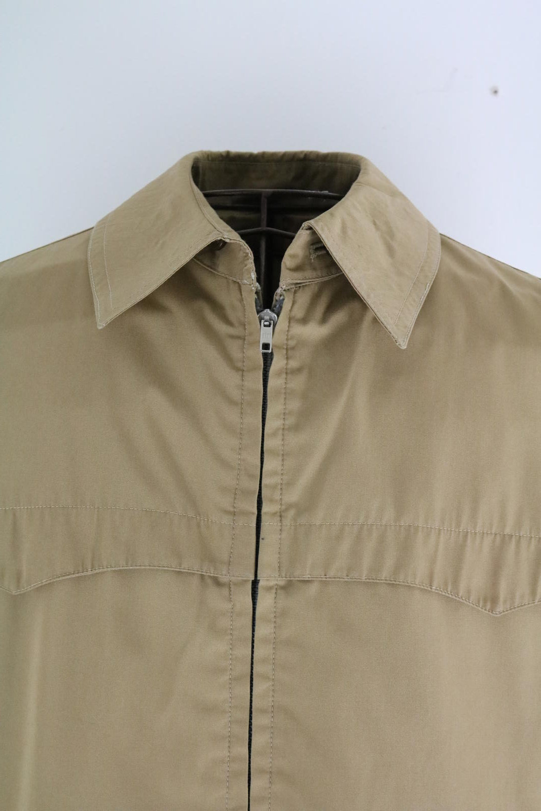 70s Vintage Tan Zip Jacket Classic Harrington Western Style