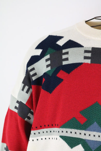 Hugo Boss Cotton Pattern Geometric Knit XL