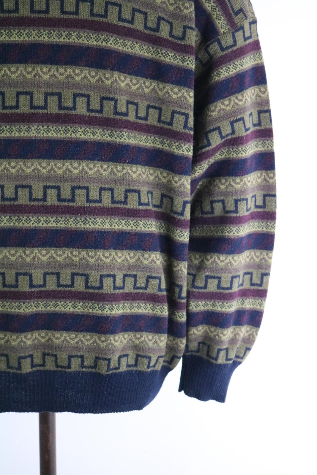 Geometric Fairisle Wool Sweater XL Alpaca Vintage 90s