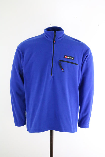 Berghaus Zip Fleece Sweatshirt Small Blue Vintage Hiking Outdoors