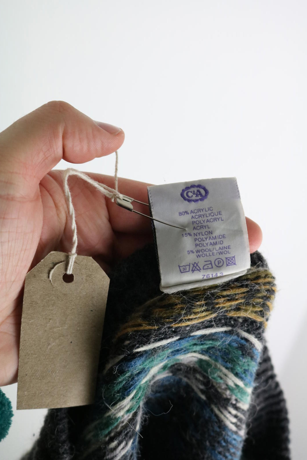 Vintage C&A Fairisle Sweater XL New Fast Wool Acrylic Blend