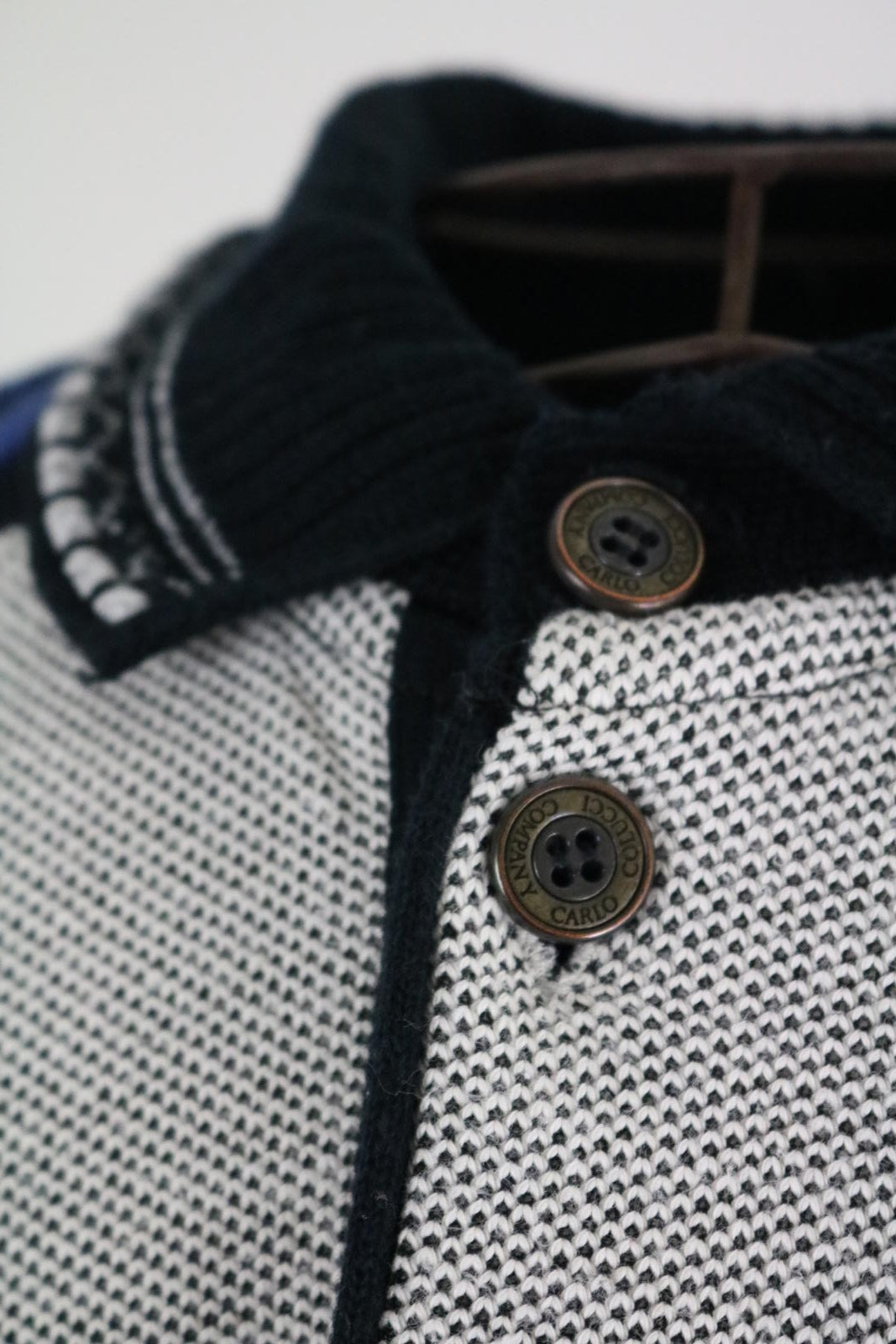 Carlo Colucci Cosby 90s Knit Sweater XL Polo Collar