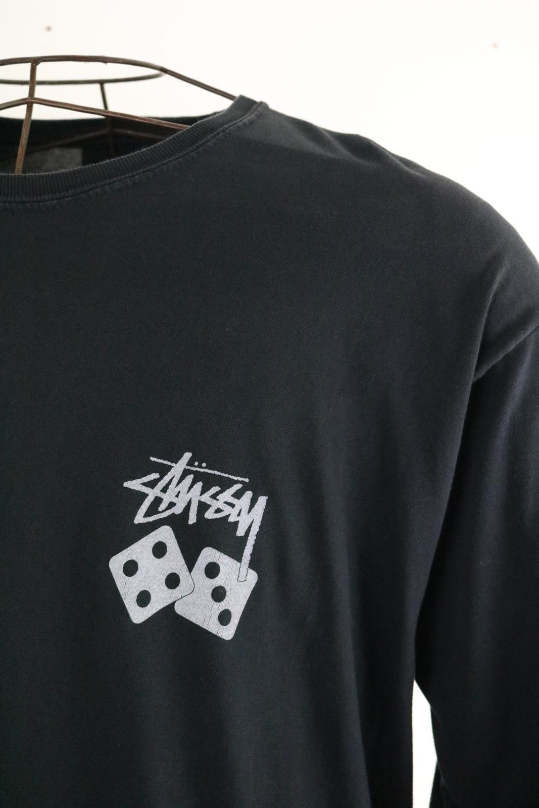 Stussy Long Sleeve T Shirt Large Dice Black Mens