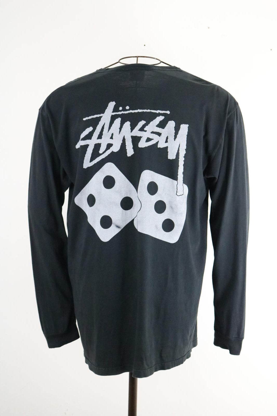 Stussy Long Sleeve T Shirt Large Dice Black Mens
