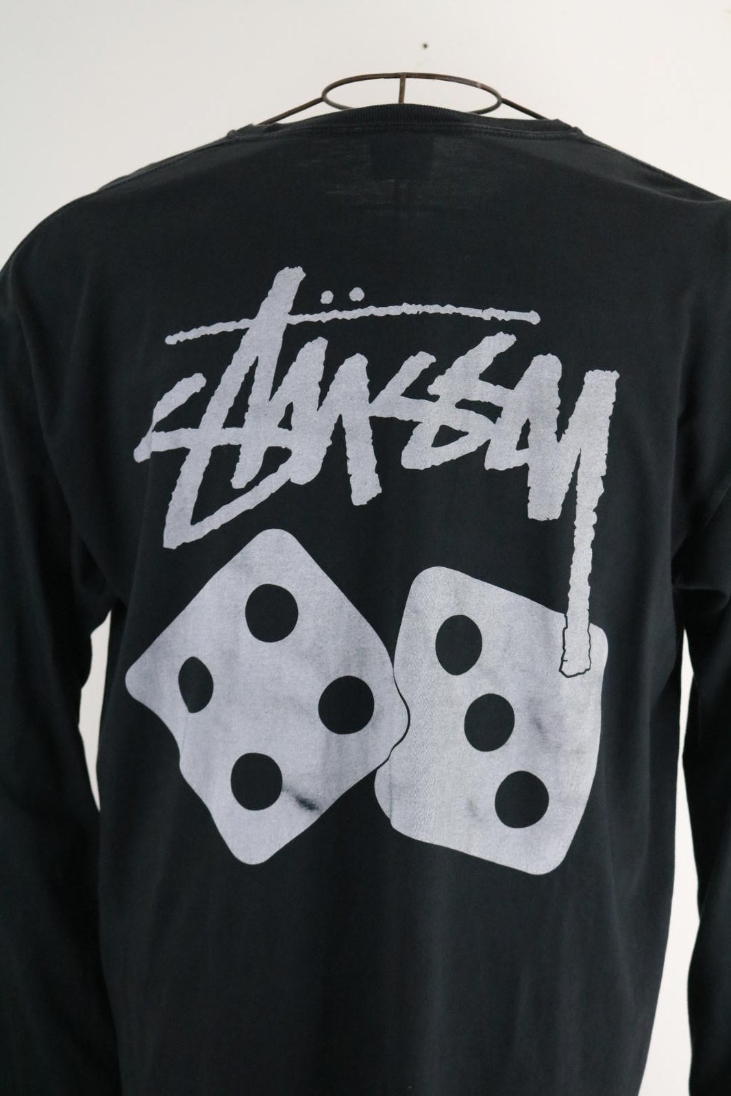 Stussy Long Sleeve T Shirt Large Dice Black Mens