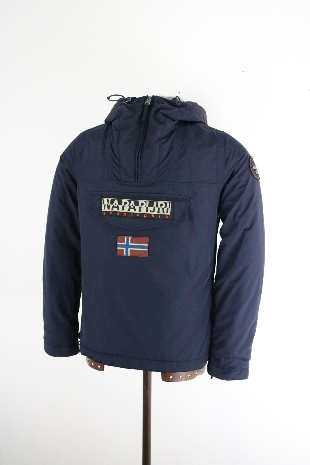 Napapijri Pullover Jacket Medium Fleece Lined Winter Coat Navy Mens