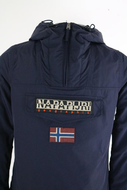 Napapijri Pullover Jacket Medium Fleece Lined Winter Coat Navy Mens