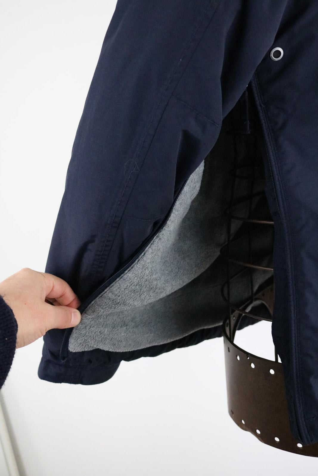 Napapijri Pullover Jacket Medium Fleece Lined Winter Coat Navy Mens