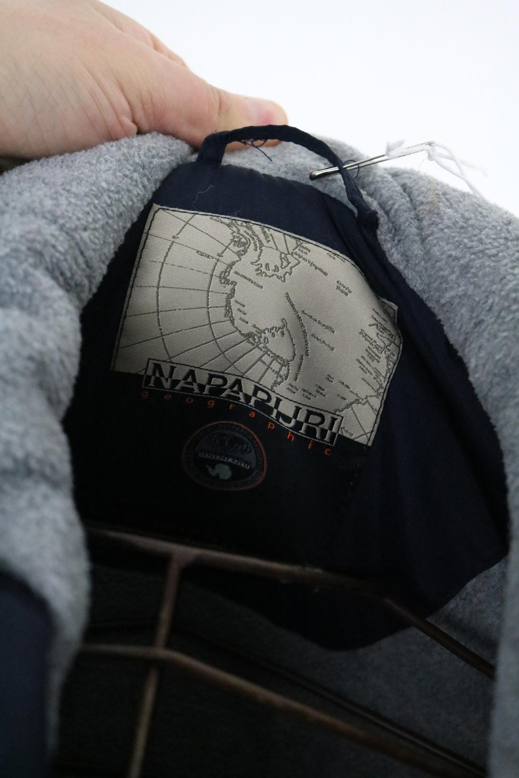 Napapijri Pullover Jacket Medium Fleece Lined Winter Coat Navy Mens