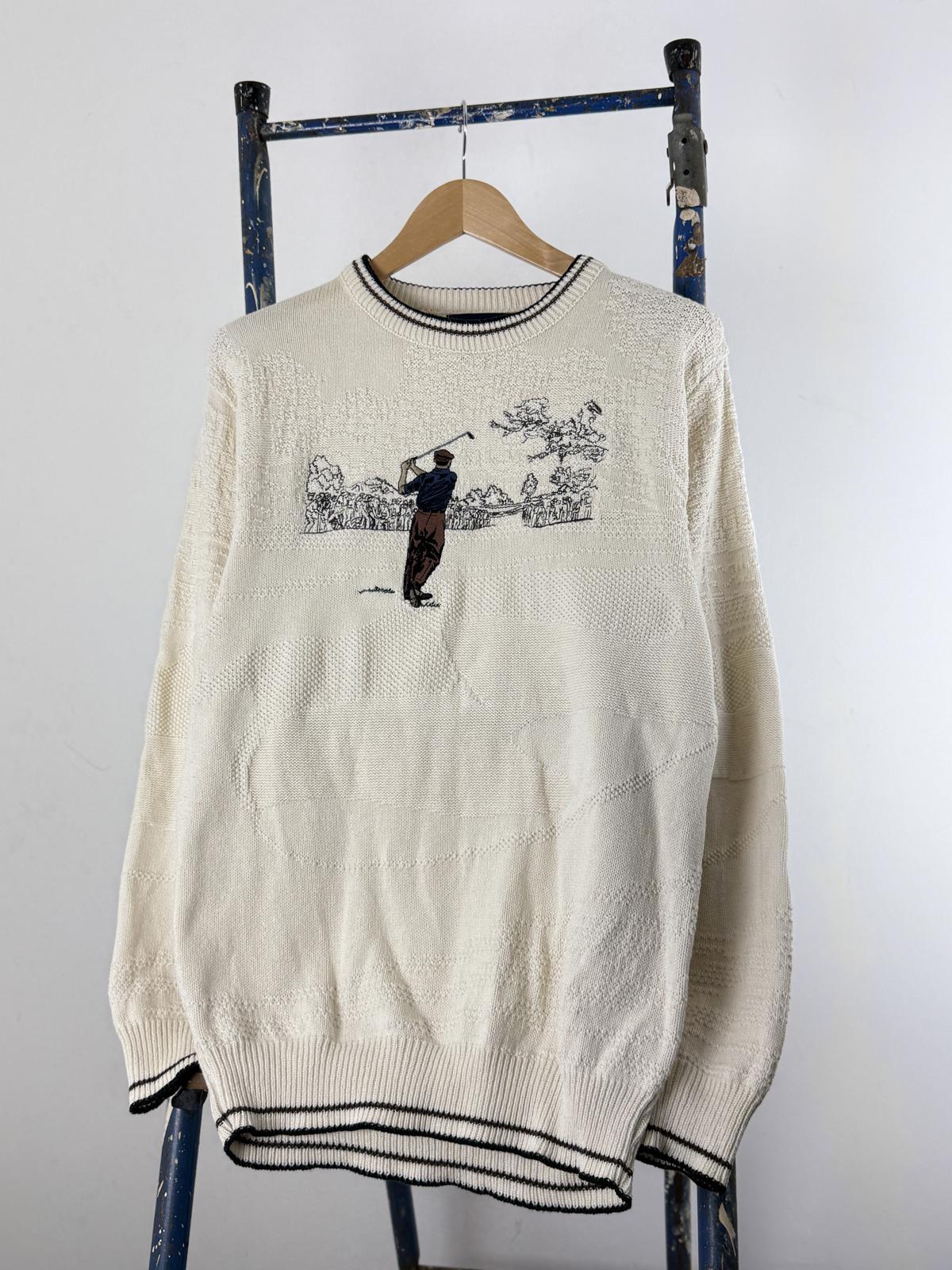 Pinnacle Golf 90s Embroidered Knit Sweater Medium