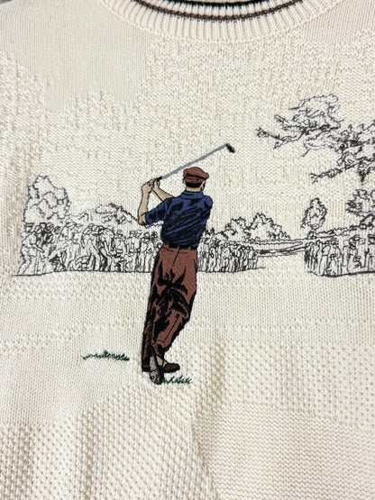 Pinnacle Golf 90s Embroidered Knit Sweater Medium