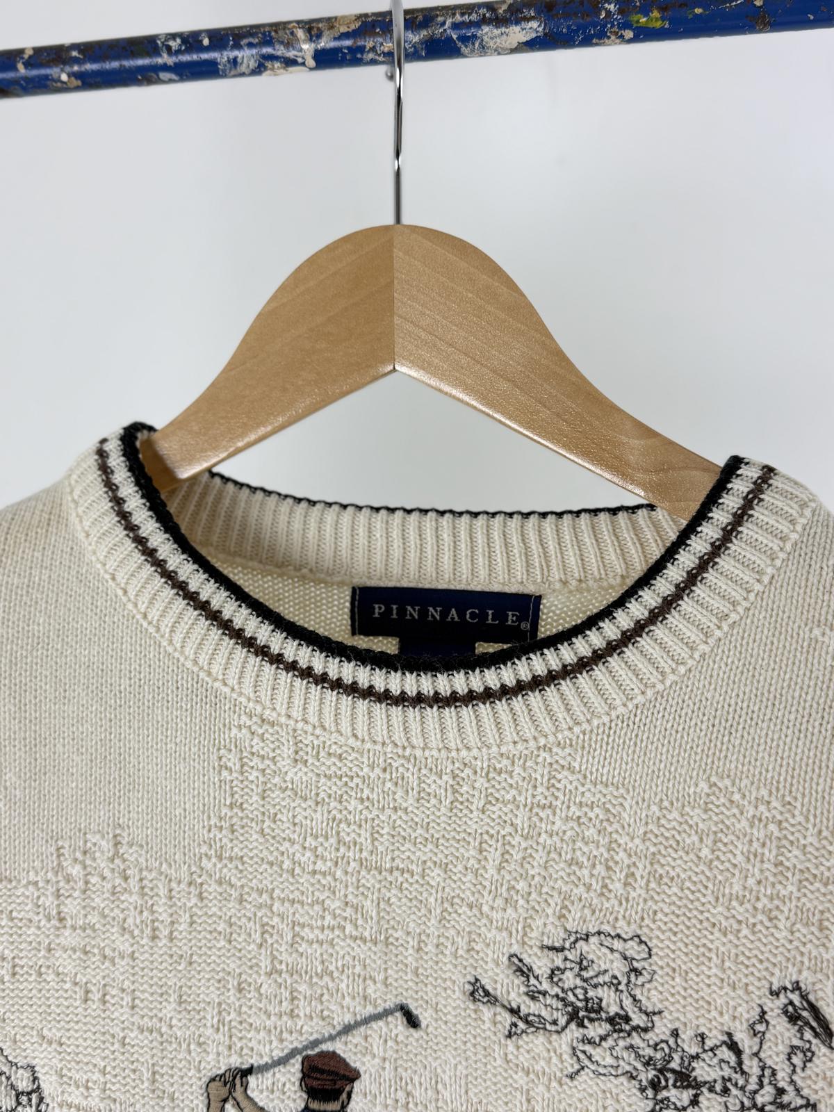 Pinnacle Golf 90s Embroidered Knit Sweater Medium