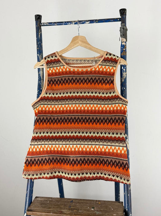 Vintage 90s ZigZag Chevron Pattern Vest Top Ladies Large