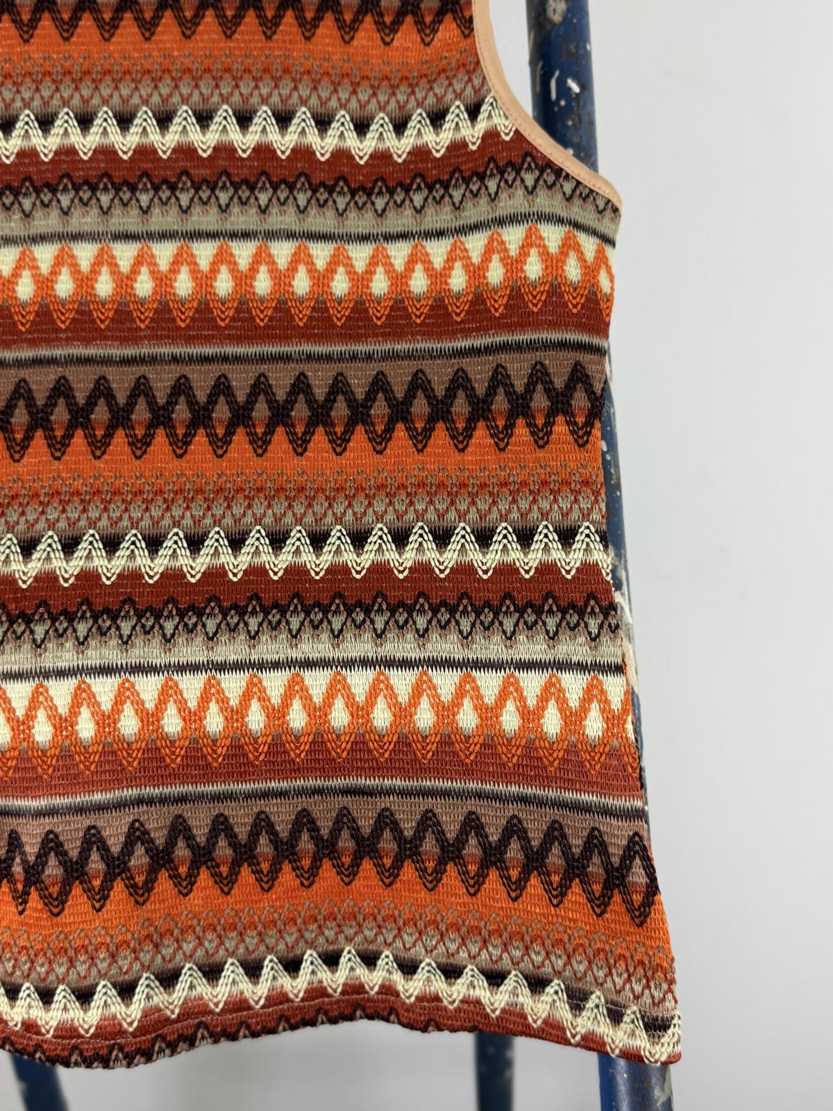 Vintage 90s ZigZag Chevron Pattern Vest Top Ladies Large