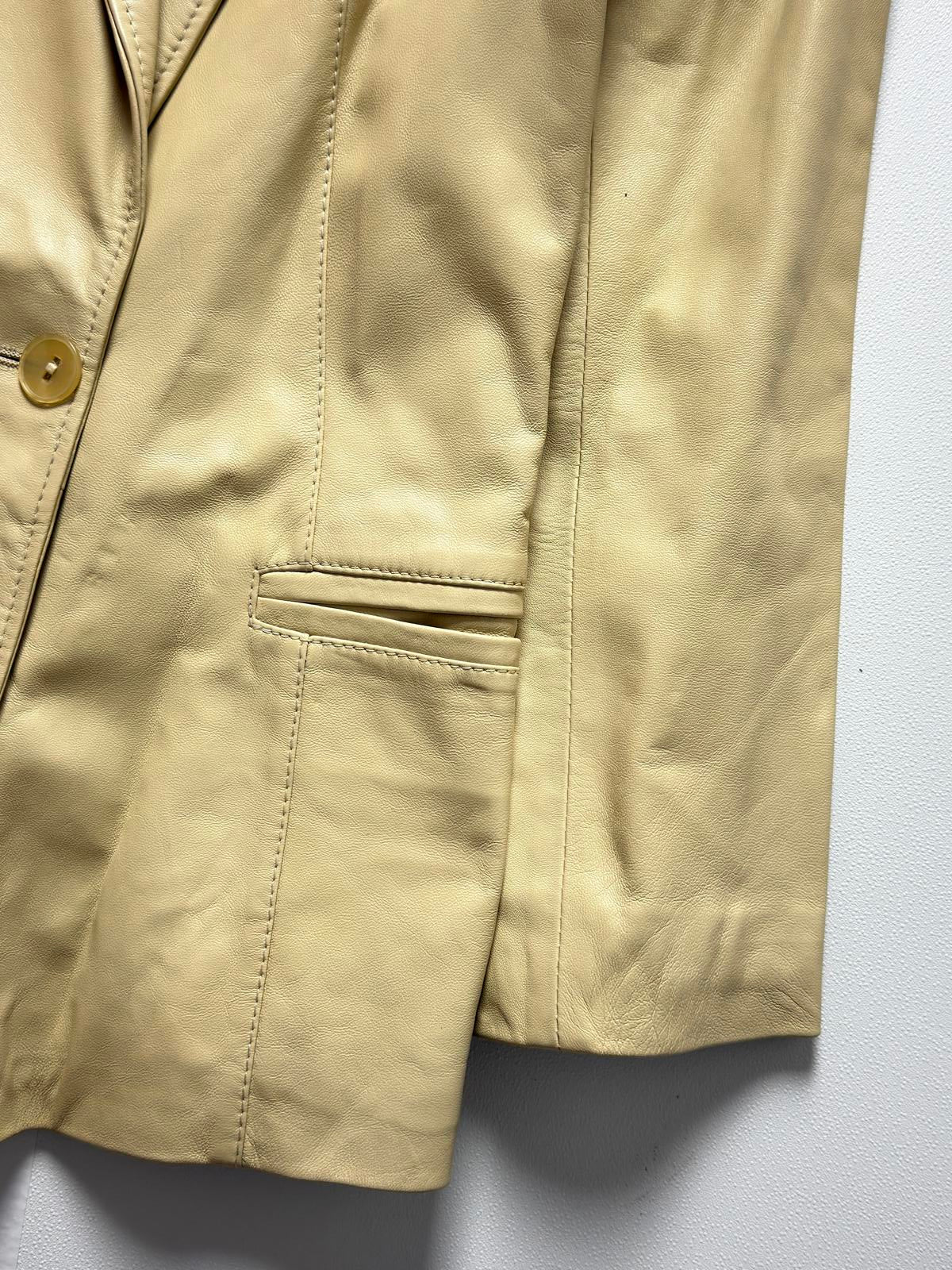 Gianfranco Ferre Leather Beige Ladies Jacket Medium