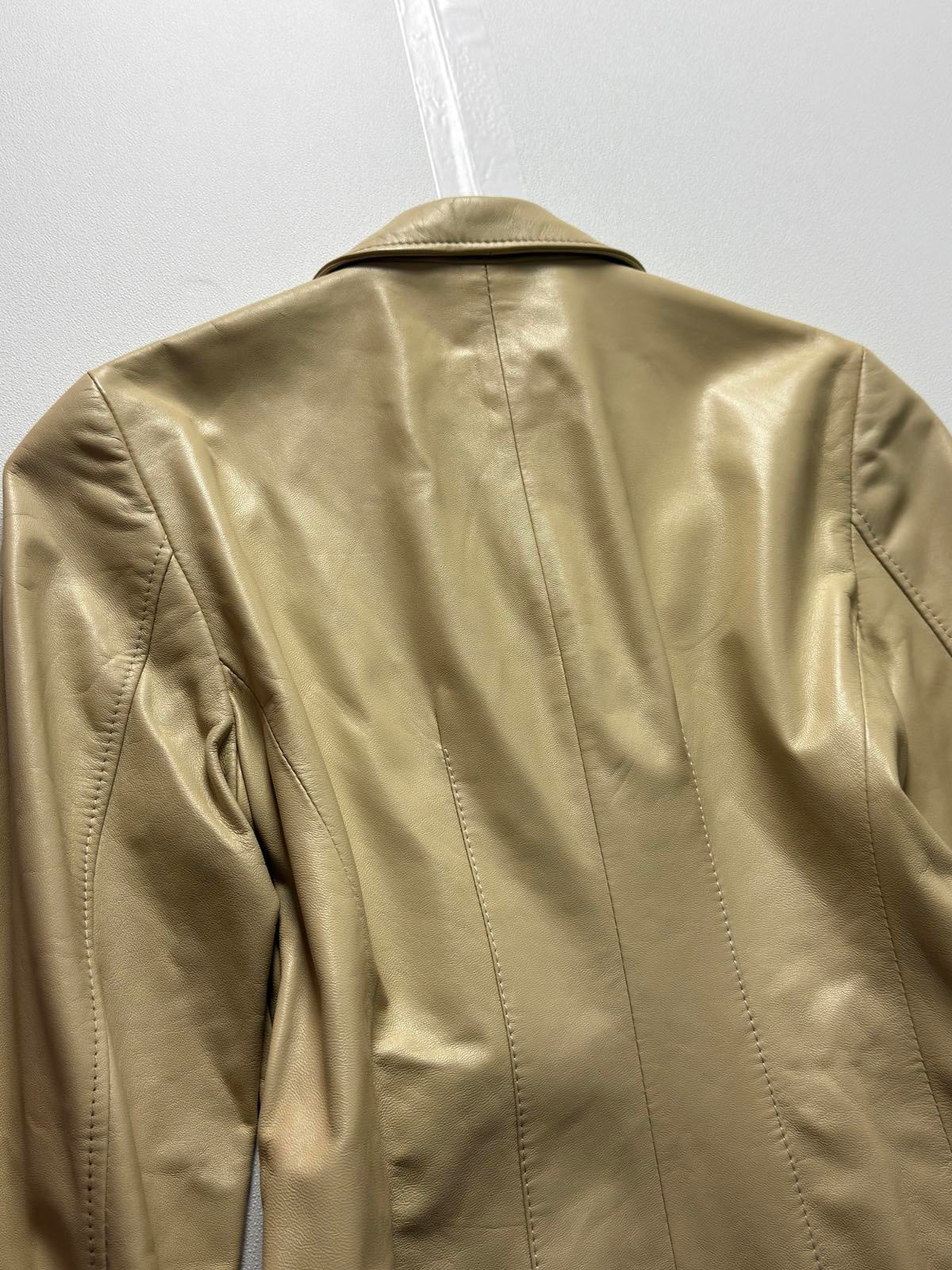 Gianfranco Ferre Leather Beige Ladies Jacket Medium