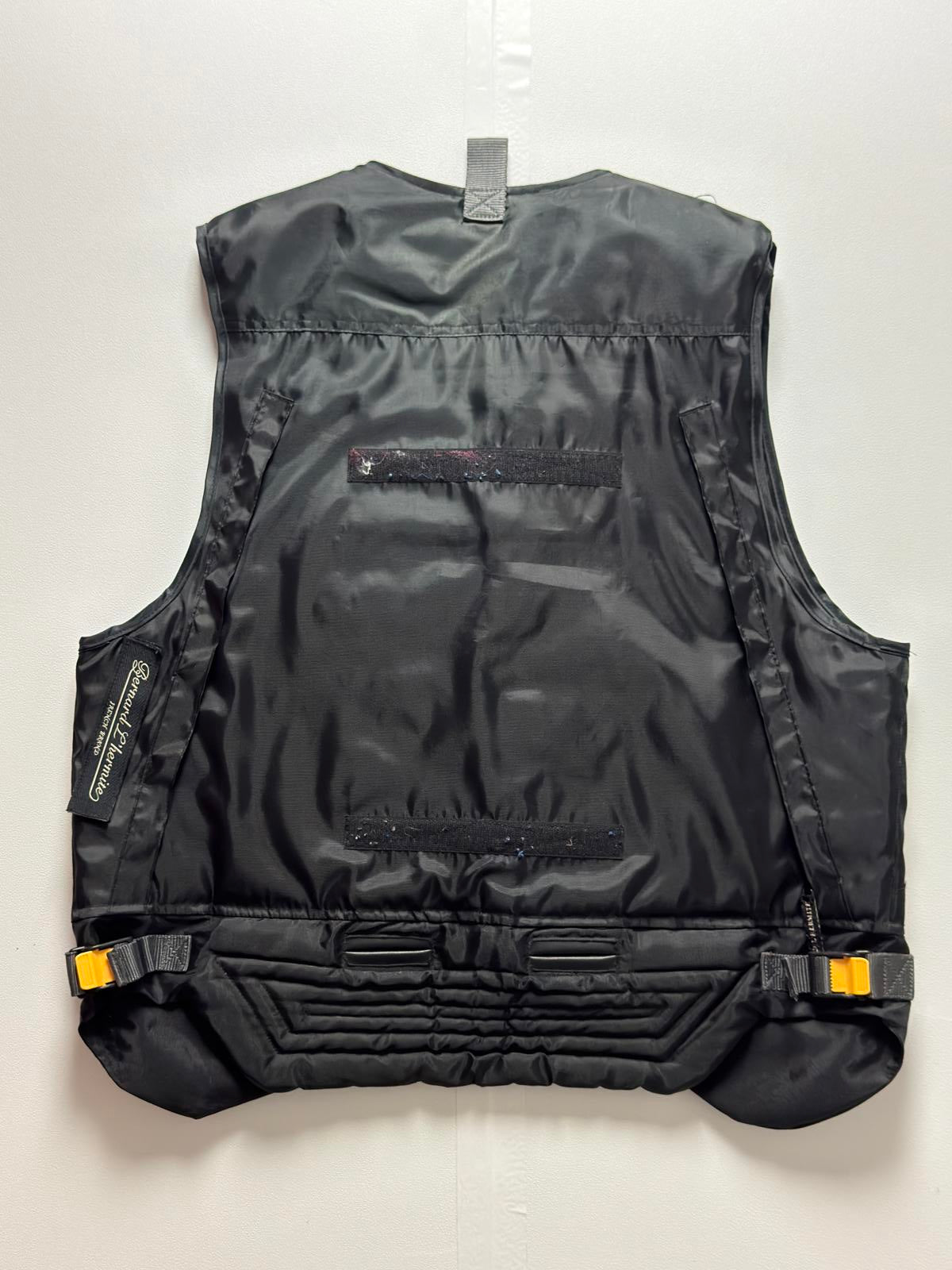 Utility Padded Black Vest Jacket Large Y2K