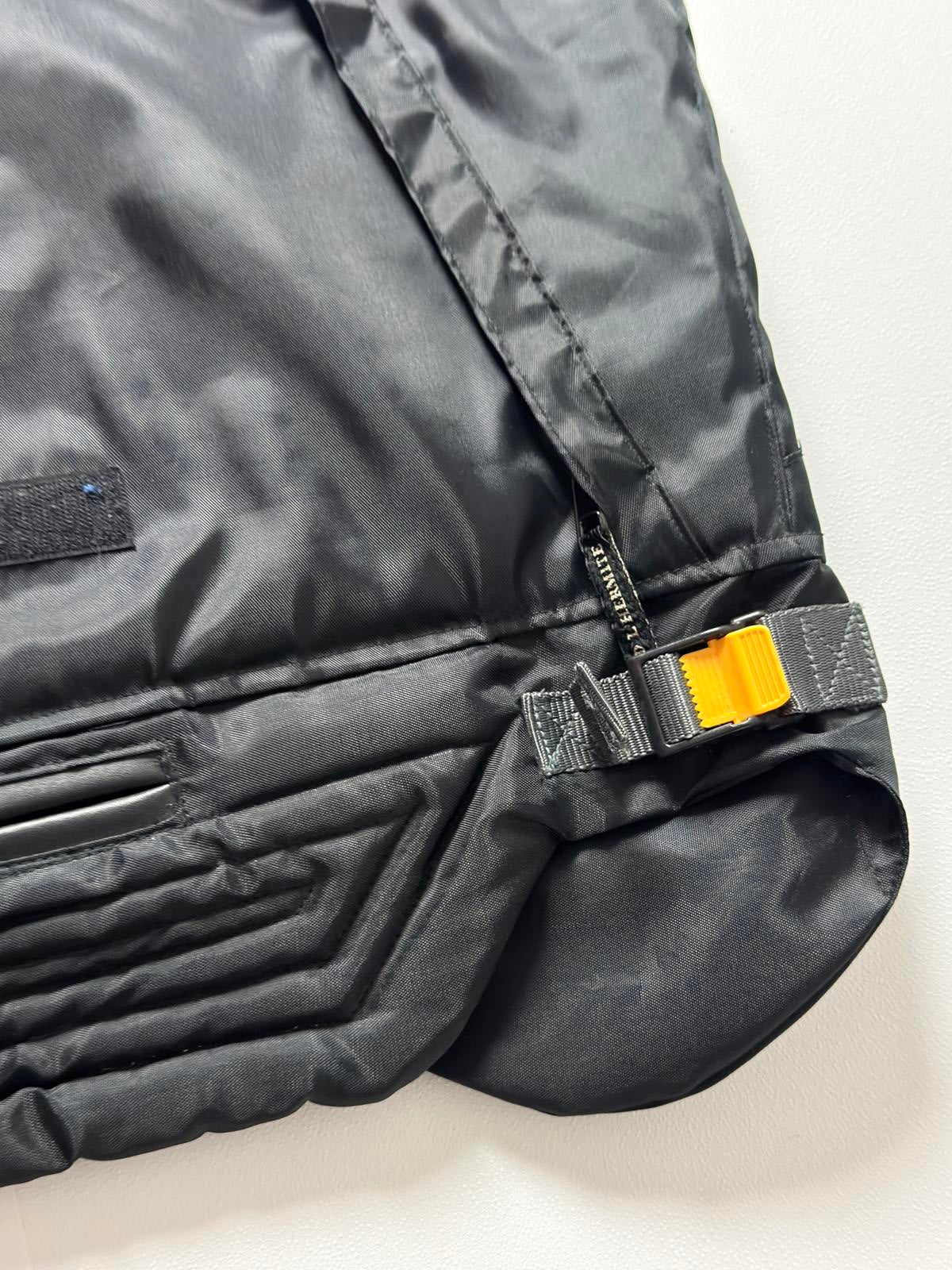 Utility Padded Black Vest Jacket Large Y2K
