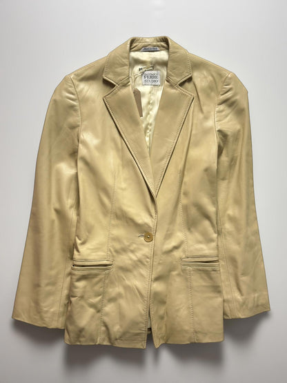 Gianfranco Ferre Leather Beige Ladies Jacket Medium