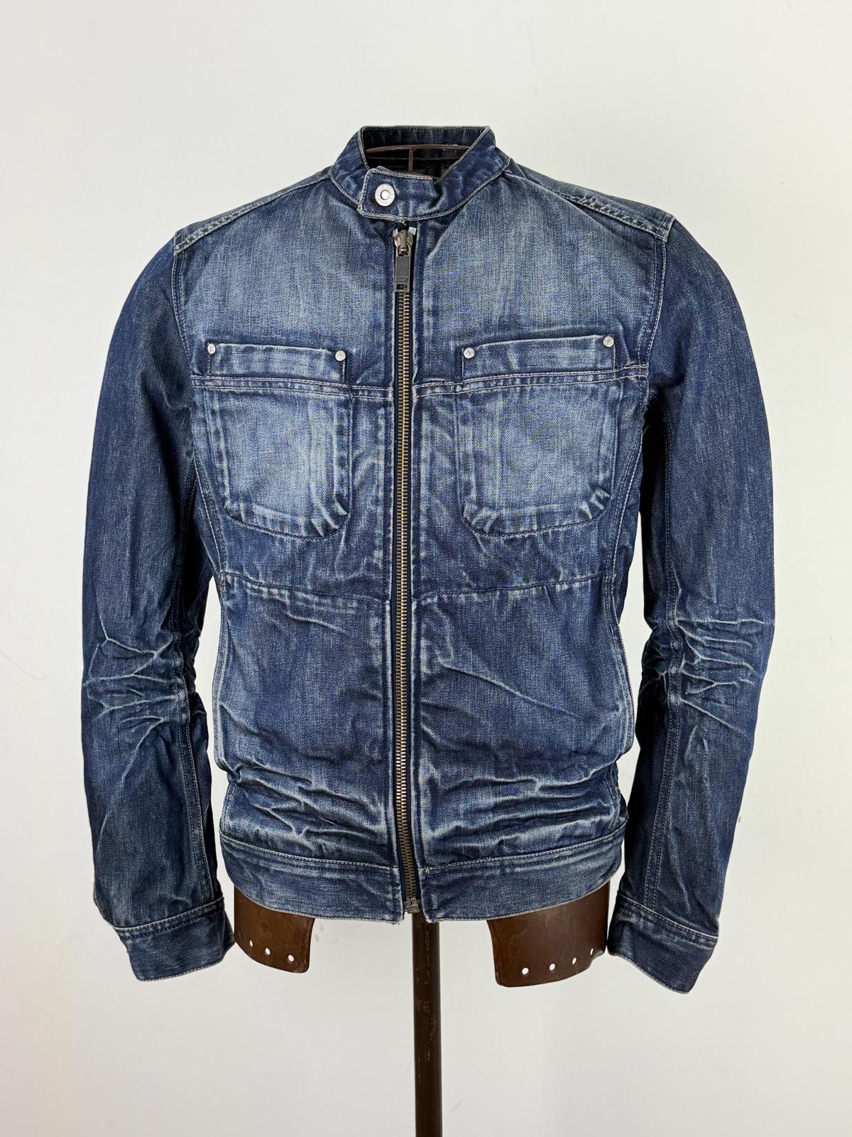 Diesel Y2K Denim Biker Jacket Medium Mens