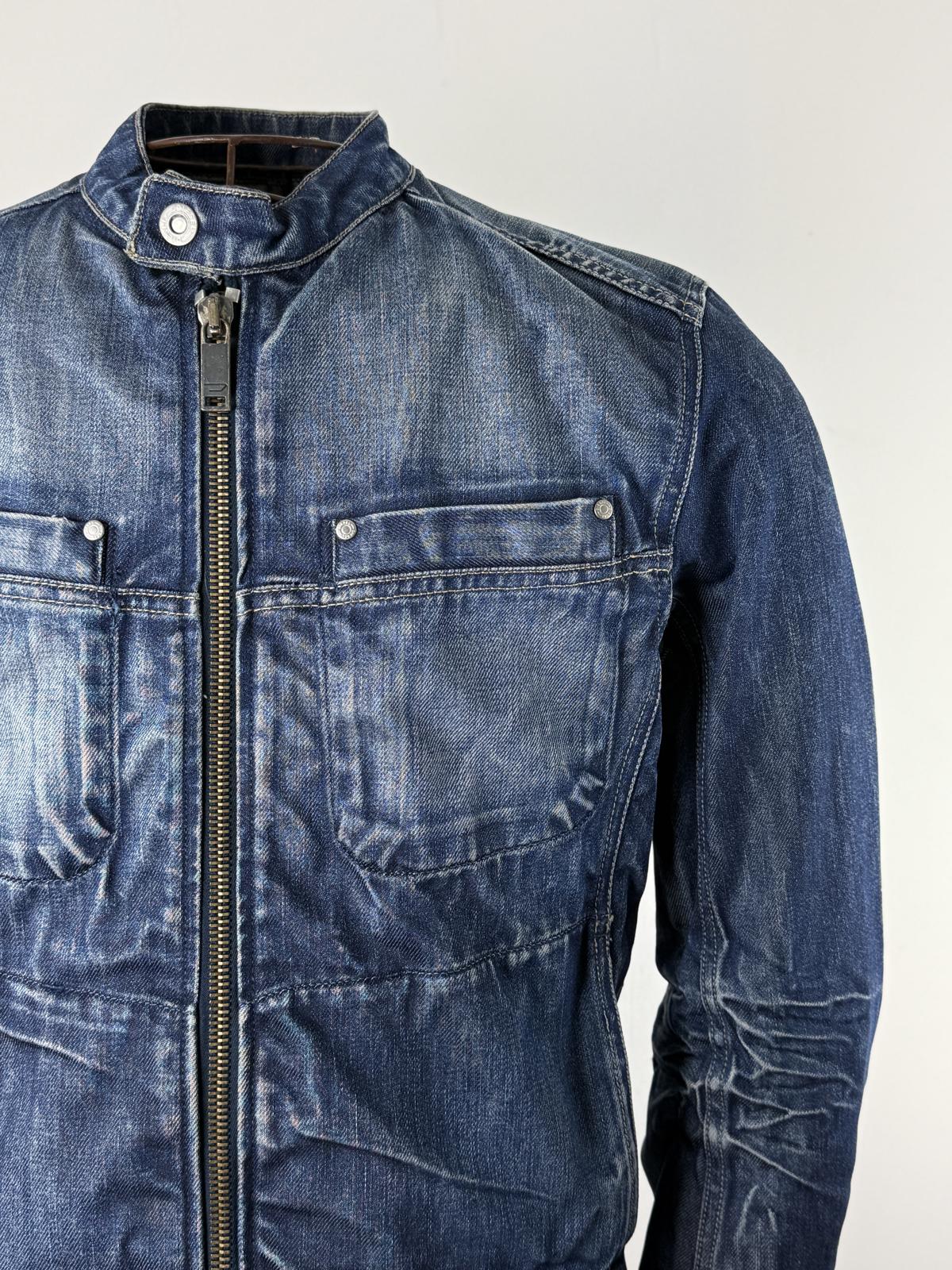 Diesel Y2K Denim Biker Jacket Medium Mens