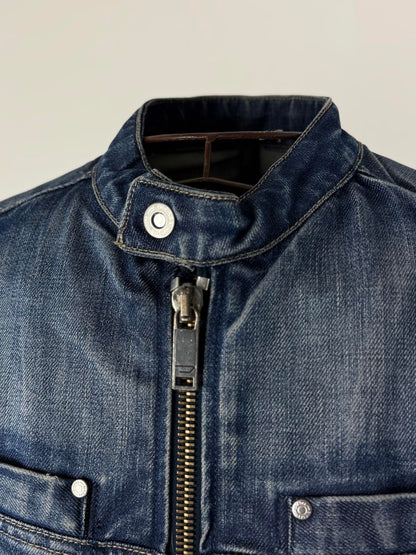 Diesel Y2K Denim Biker Jacket Medium Mens