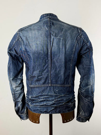 Diesel Y2K Denim Biker Jacket Medium Mens