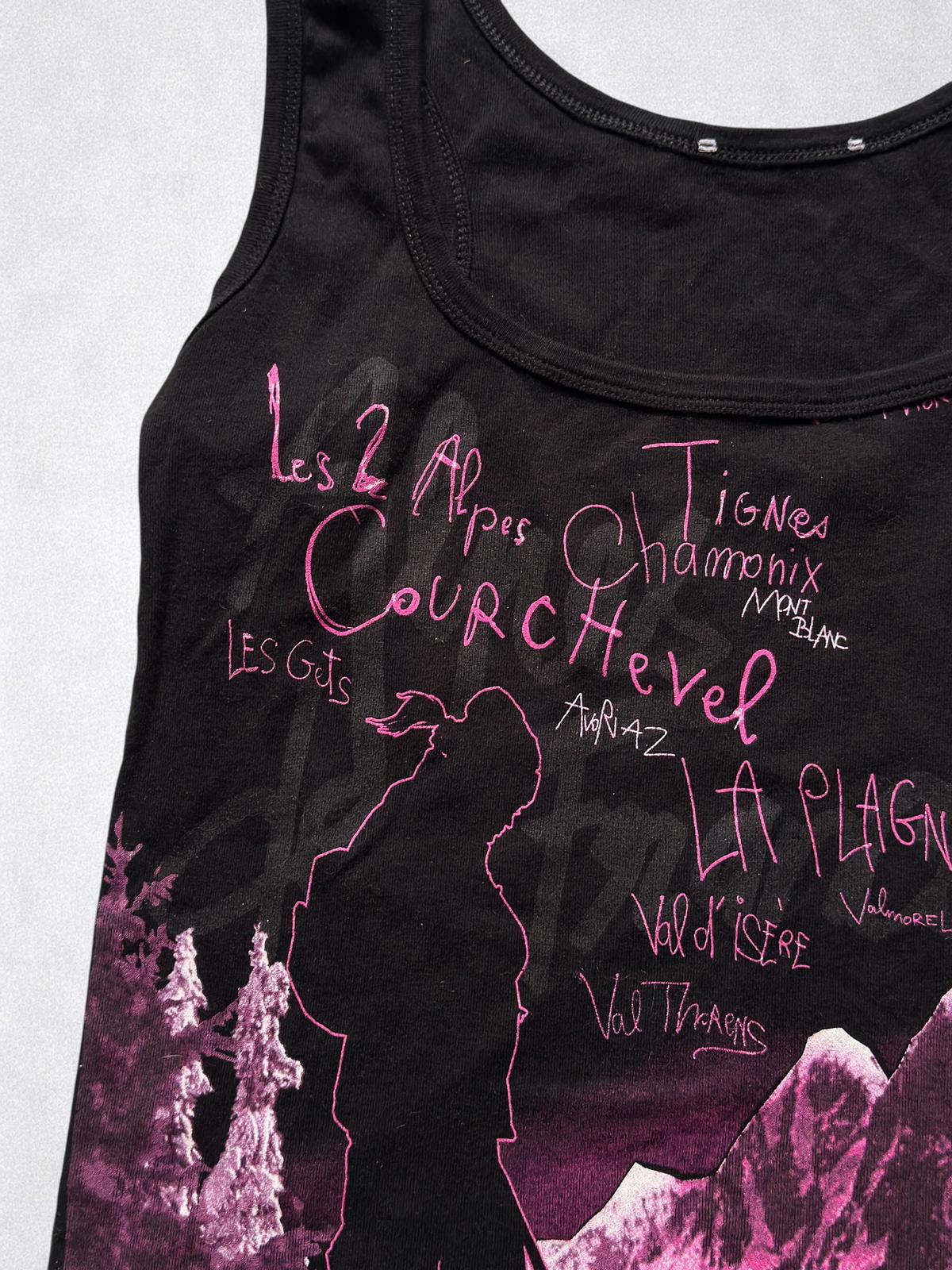 Y2K Cami Vest Top Ski Print Medium