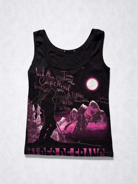 Y2K Cami Vest Top Ski Print Medium