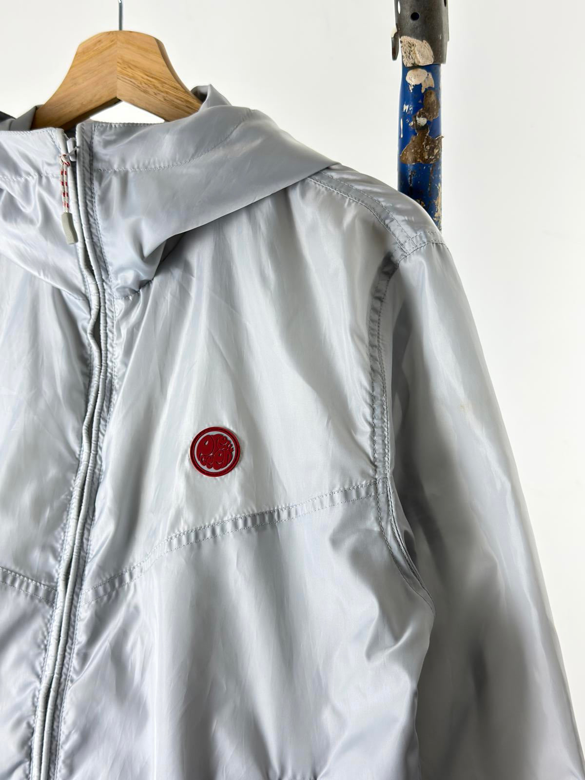 Pretty Green Zip Jacket Medium Cagoule Silver Mens