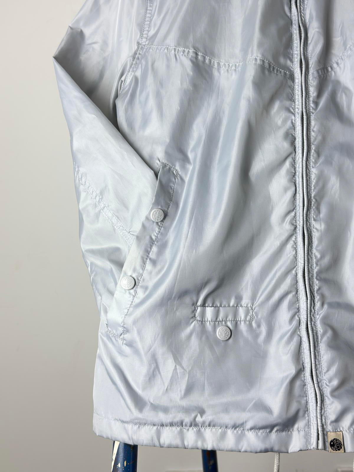 Pretty Green Zip Jacket Medium Cagoule Silver Mens