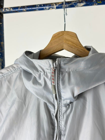 Pretty Green Zip Jacket Medium Cagoule Silver Mens