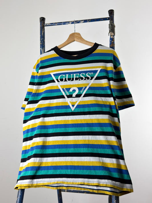 Guess 90s Vintage Stripe T Shirt Medium