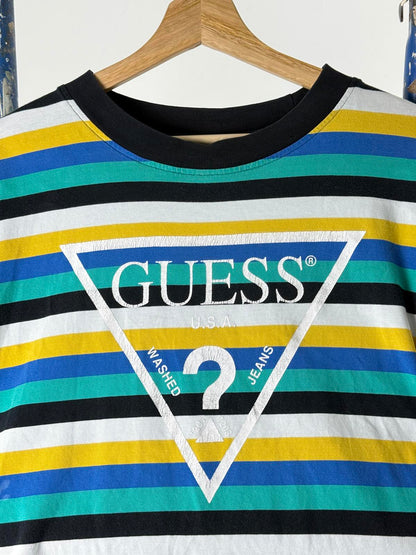Guess 90s Vintage Stripe T Shirt Medium