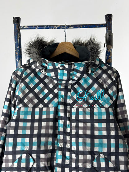 O'Neill Ski Jacket XL Ladies Y2K Check Baby Blue