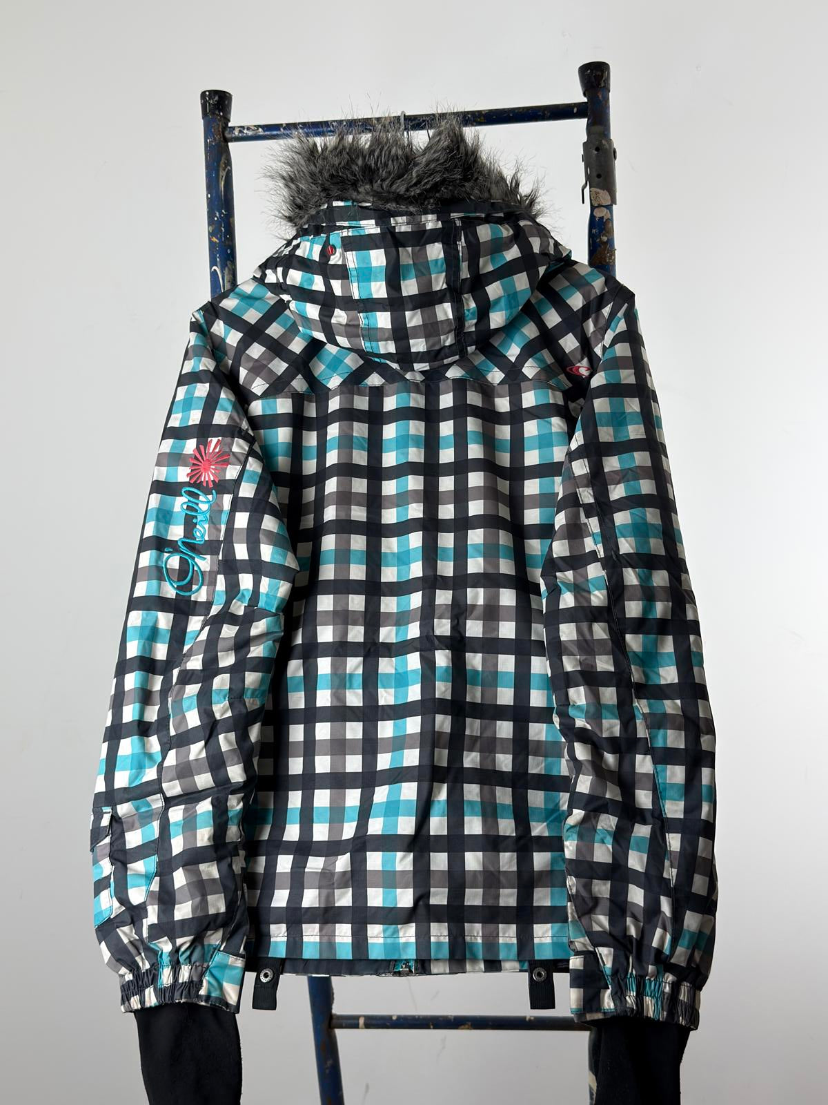 O'Neill Ski Jacket XL Ladies Y2K Check Baby Blue