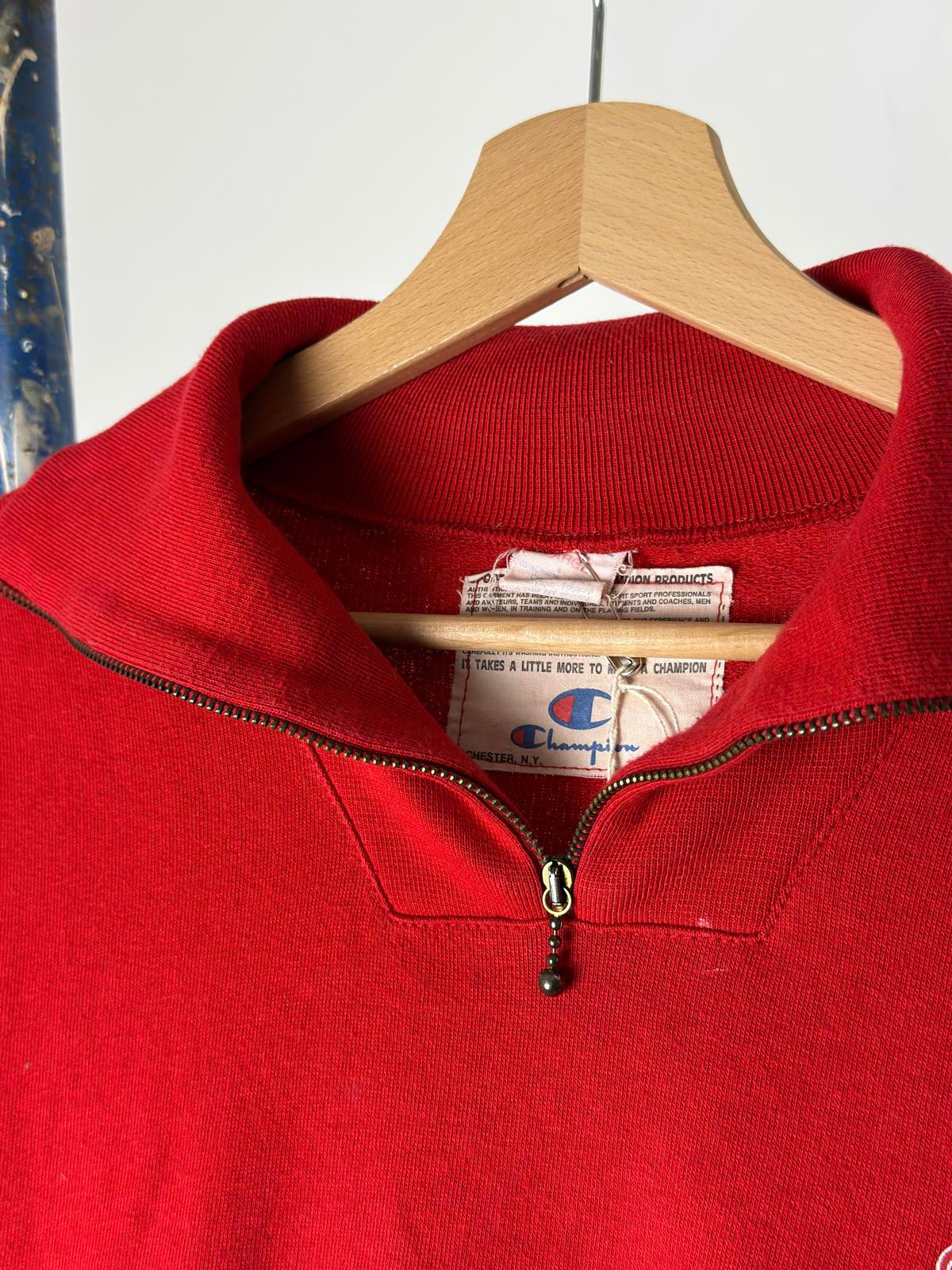 Champion 90s Vintage 1/4 Zip Sweatshirt Large Made in Italy