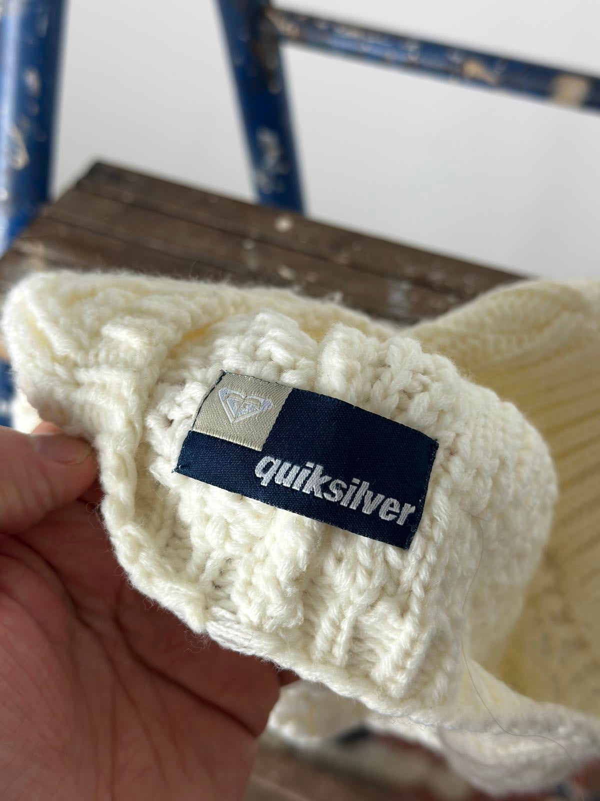 Quiksilver Y2K Knit Beanie Cap Roxy Cream White